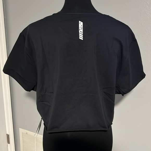 TLF Lift Oversized Gym Crop Tee Black & White Large raw edge - Picture 8 of 14